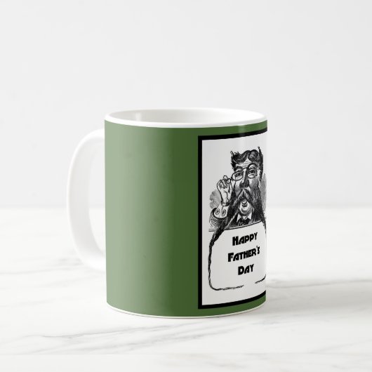ハッピーファーザーズデイヴィンテージレトロスケッチ コーヒーマグカップ (正面左)