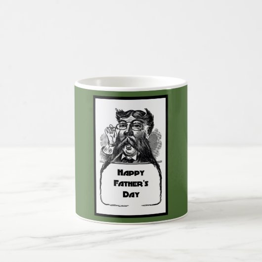 ハッピーファーザーズデイヴィンテージレトロスケッチ コーヒーマグカップ (中央)