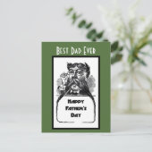 ハッピーファーザーズデイヴィンテージレトロスケッチ ポストカード (スタンド正面)