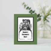 ハッピーファーザーズデイヴィンテージレトロスケッチ ポストカード (スタンド正面)