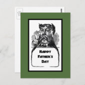 ハッピーファーザーズデイヴィンテージレトロスケッチ ポストカード (正面/裏面)
