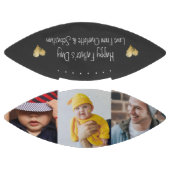 ハッピーファーザーズデイ写真と文字金ゴールドハート アメリカンフットボール (パネル)