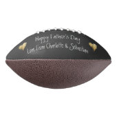 ハッピーファーザーズデイ写真と文字金ゴールドハート アメリカンフットボール (回転90)