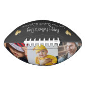 ハッピーファーザーズデイ写真と文字金ゴールドハート アメリカンフットボール (正面)