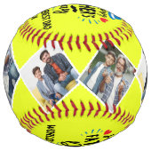 ハッピーファーザーズデイ最高のパパ |写真パーソナライズされた ソフトボール (裏面)