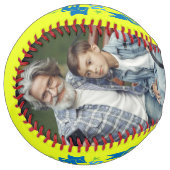 ハッピーファーザーズデイ最高のパパ |写真パーソナライズされた ソフトボール (正面左)