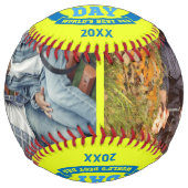 ハッピーファーザーズデイ最高のパパ |写真パーソナライズされた ソフトボール (正面)