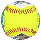 ハッピーファーザーズデイ最高のパパ |写真パーソナライズされた ソフトボール (裏面)