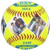 ハッピーファーザーズデイ最高のパパ |写真パーソナライズされた ソフトボール (正面)