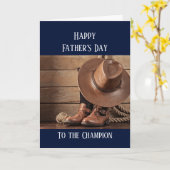 ハッピーファーザーズデイ西カウボーイホース乗馬 カード (黄色い花)