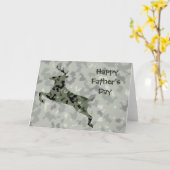 ハッピーファーザーズデイ迷彩柄ディアー カード (黄色い花)