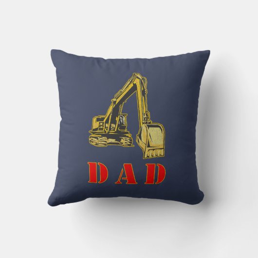 ハッピーファーザーズデイ重い機器ビルダーパパ クッション (裏面)
