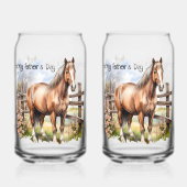 ハッピーファーザーズデイ馬フェンス牧草地 ガラス缶 (正面)