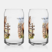 ハッピーファーザーズデイ馬フェンス牧草地 ガラス缶 (右)