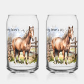 ハッピーファーザーズデイ馬フェンス牧草地 ガラス缶 (裏面)