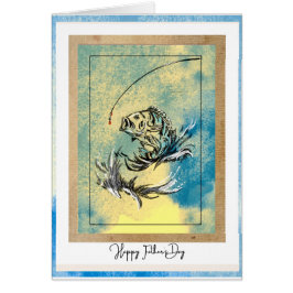 ハッピーファーザーズデイ魚釣りカード