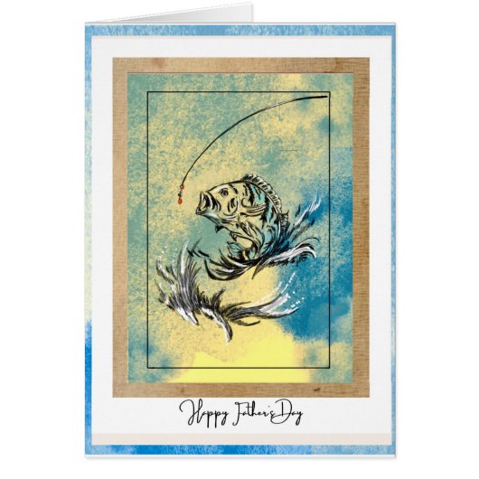 ハッピーファーザーズデイ魚釣りカード (正面)