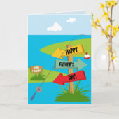 ハッピーファーザーズデイ魚釣り カード (黄色い花)