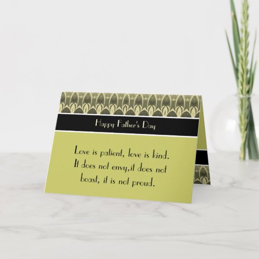 ハッピーファーザーズデイ1コリント13ラブ聖なる書物、 経典 カード (正面)