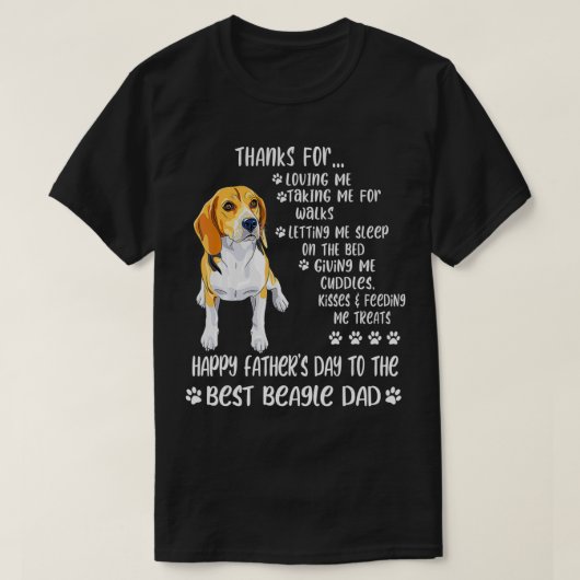 ハッピーファーザーズデイ2021ビーグルパパ犬の恋人 Tシャツ (デザイン正面)