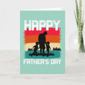 ハッピーファーザーズデイ – レトロシルエットお祝い カード (正面)