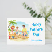 ハッピーファーザーズデービーチ家族バケーション サンキューカード (スタンド正面)