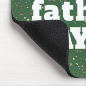 ハッピーファーザーズデー絵を描（ばちゃばちゃ）跳ねるグリーンホワイト マウスパッド (コーナー)