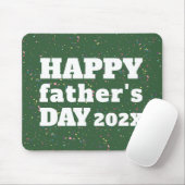 ハッピーファーザーズデー絵を描（ばちゃばちゃ）跳ねるグリーンホワイト マウスパッド (マウス)