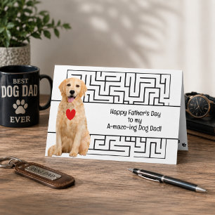 ハッピーファーザーズデー すごい犬の父さん カスタムテキスト シーズンカード