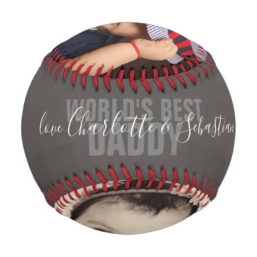 ハッピーファーザーズパーソナライズされたデイ最高のワーズダディ 野球ボール (裏面)