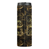 ハッピーファーザーズモダンデイ書道葉の渦巻き タンブラー (裏面)