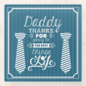 ハッピーファーザーズ感謝していデー最高のパパ与えfor's  the ガラスコースター (正面)