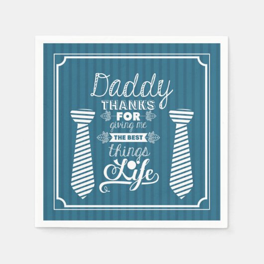 ハッピーファーザーズ感謝していデー最高のパパ与えfor's  the スタンダードカクテルナプキン (正面)