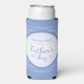 ハッピーファーザーズ文字ブルー スリム缶クーラー (Seltzer正面)