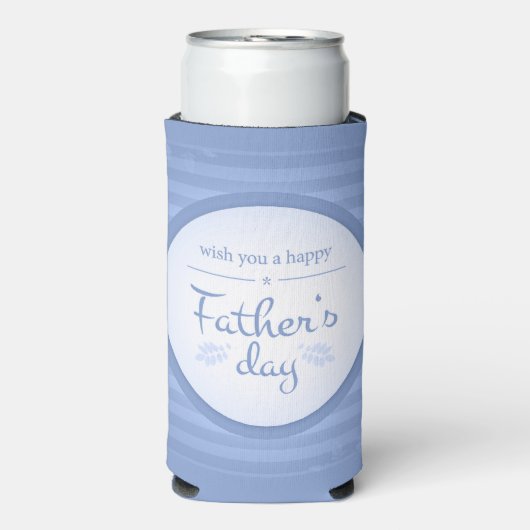 ハッピーファーザーズ文字ブルー スリム缶クーラー (Seltzer正面)