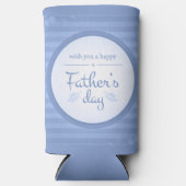 ハッピーファーザーズ文字ブルー スリム缶クーラー (正面)