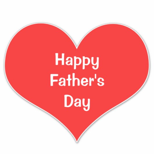 ハッピーファーザーズ日ハートレッドカスタムホワイトカラフル シール (正面)