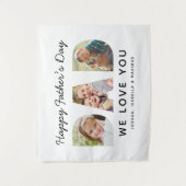 ハッピーファーザーズ日パパカスタムフォトコラージュ タペストリー (正面)