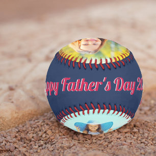 ハッピーファーザーズ日レトロタイポグラフィ2フォトブルー 野球ボール