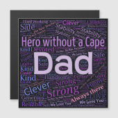 ハッピーファーザーズ日引用文パープル文字マグネット (正面/裏面)