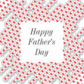 ハッピーファーザーズ日赤いハートパターカスタムンかわいい シール (正面)