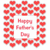 ハッピーファーザーズ日赤いハートパターカラフルン シール (正面)