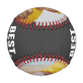 ハッピーファーザーズ最高のデーパパエバパーソナライズされたー 野球ボール (裏面)