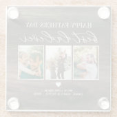 ハッピーファーザーズ最高のデーパパEver 3 Photo Collage ガラスコースター (裏面)