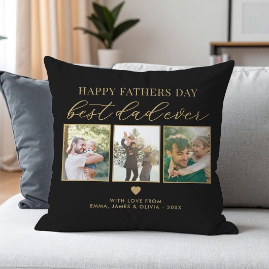 ハッピーファーザーズ最高のデーパパEver 3 Photo Collage クッション