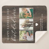 ハッピーファーザーズ最高のデーパパEver 3 Photo Collage シェルパブランケット (正面(横))