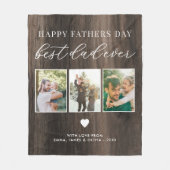 ハッピーファーザーズ最高のデーパパEver 3 Photo Collage フリースブランケット (正面)