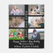 ハッピーファーザーズ最高のデーパパEver 6 Photo Collage フリースブランケット (正面)