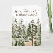 ハッピーファーザーズ素朴デイウォーターカラーグリーンフォレスト カード (正面)