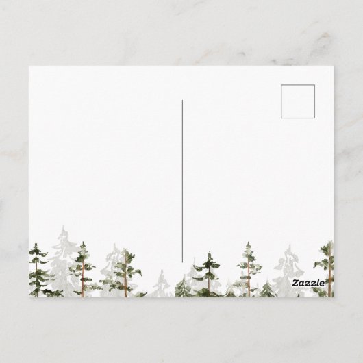 ハッピーファーザーズ素朴デイウォーターカラーグリーンフォレスト ポストカード (裏面)